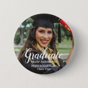 Personalized Classy Graduation Photo Button