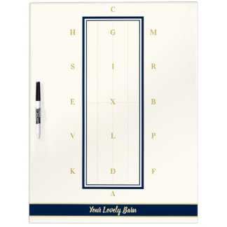 Personalized Classy Navy and Gold Dressage Arena Dry Erase Board
