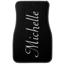 Personalized Classy Script Black White Custom Car Floor Mat Personalized Classy Script Black White Custom Car Floor Mat
