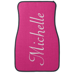 Personalized Classy Script Hot Pink Custom Car Floor Mat