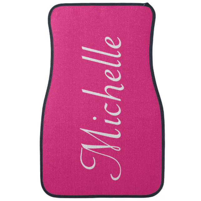 Personalized Classy Script Hot Pink Custom Car Floor Mat Zazzle