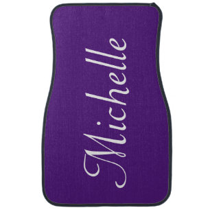 Personalized Classy Script Purple Custom Car Floor Mat