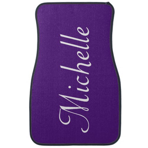 Personalized Classy Script Purple Custom Car Floor Mat