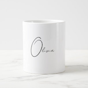 Personalized Classy Simple Elegant Monogram Giant Coffee Mug