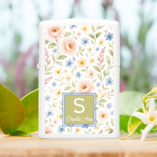 Personalized Classy Zippo  With Floral Art Pattern Lighter