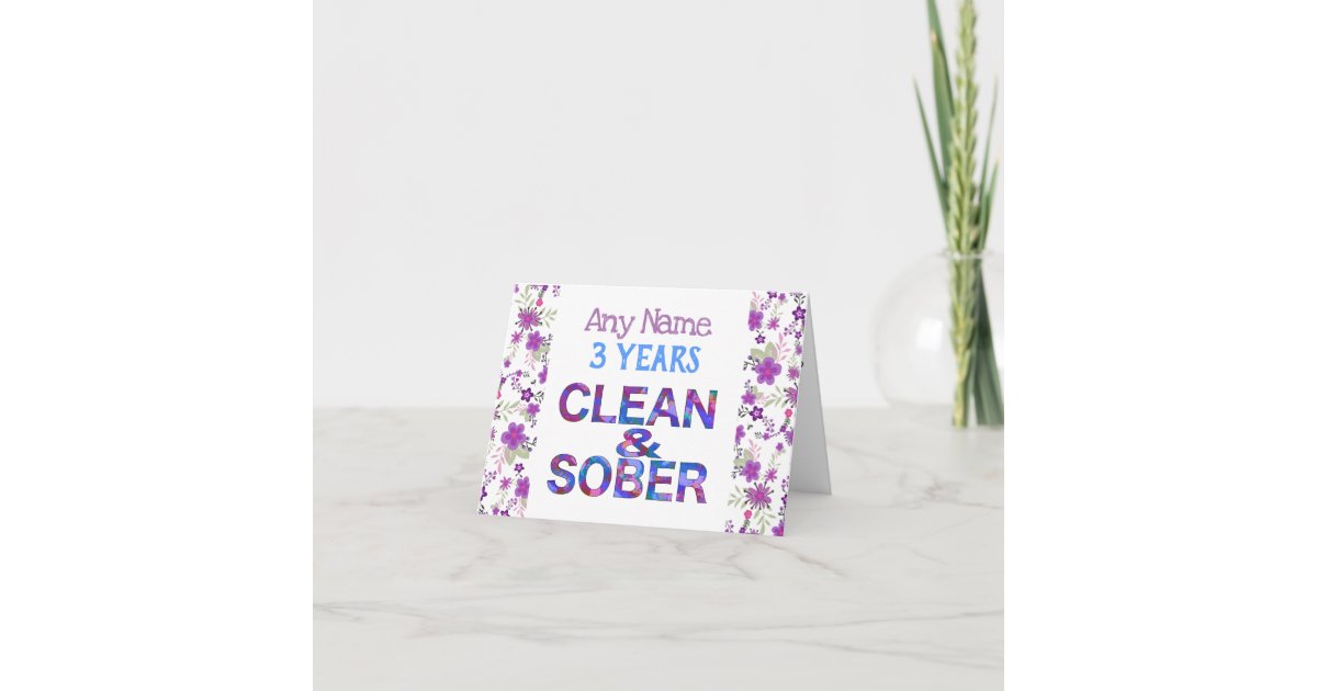 Personalized clean and sober anniversary birthday card