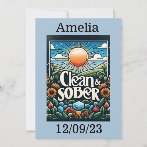 Personalized Clean and Sober Anniversary Card 
