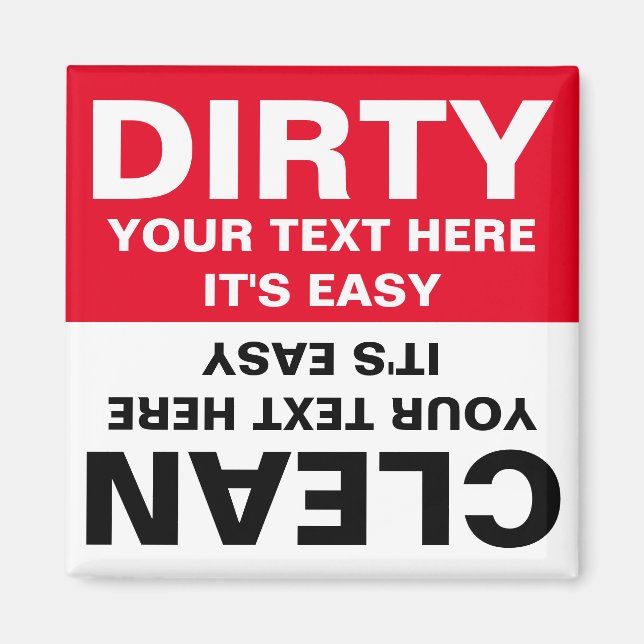 Personalized Clean Dirty Dishwasher magnet (Front)