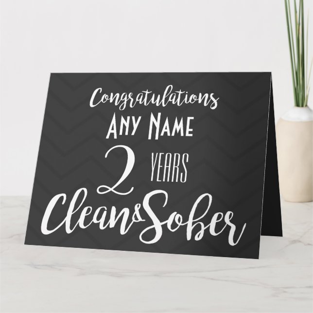 Personalized Clean & Sober Greeting Card Sobriety (Front)