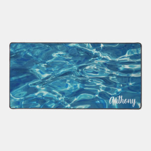 Personalized Clear Blue Water  Desk Mat