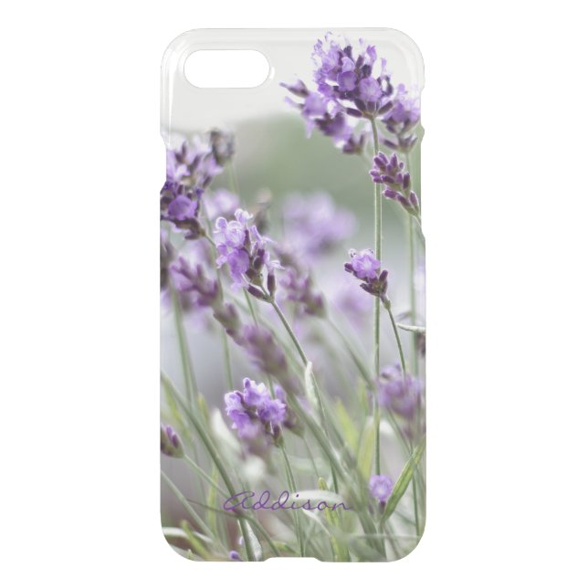 Personalized Clear iPhone 7 Cases Lavender (Back)