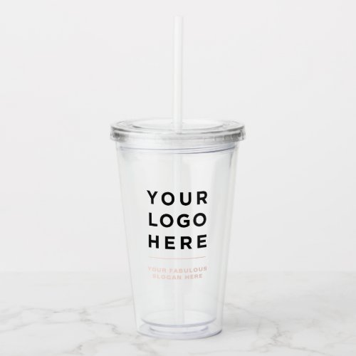 Personalized Clear Tumbler with Straw