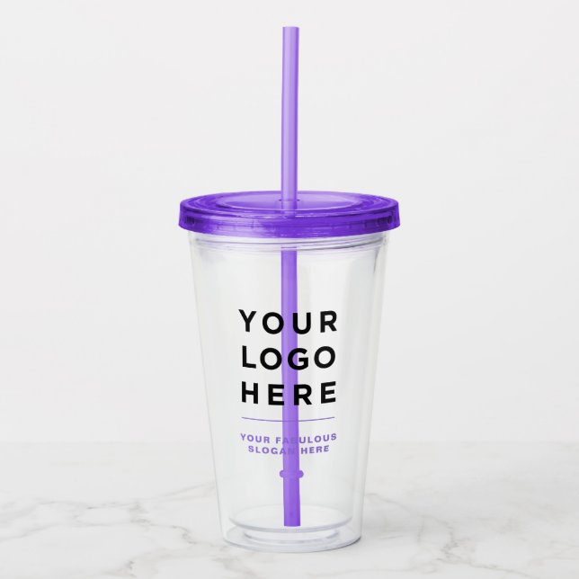 Personalized Clear Tumbler with Straw (Front)