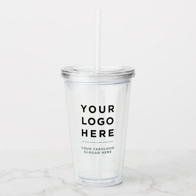 Personalized Clear Tumbler with Straw (Front)