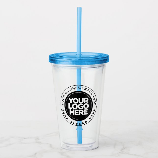 Personalized Clear Tumblers with lid and straw (Front)