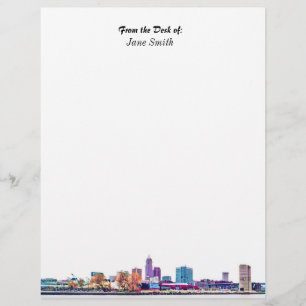 Personalized Cleveland Skyline Letterhead
