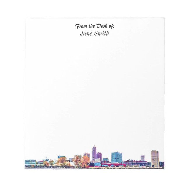 Personalized Cleveland Skyline Notepad (Front)