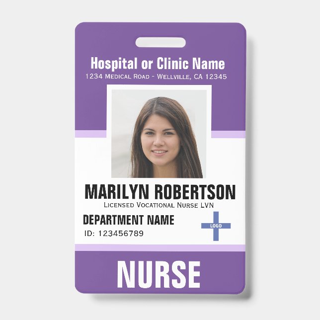 Personalized Clinic Hospital Employee Badge (Front)