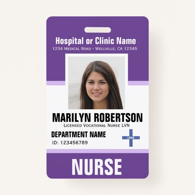 Personalized Clinic Hospital Employee Badge (Front)