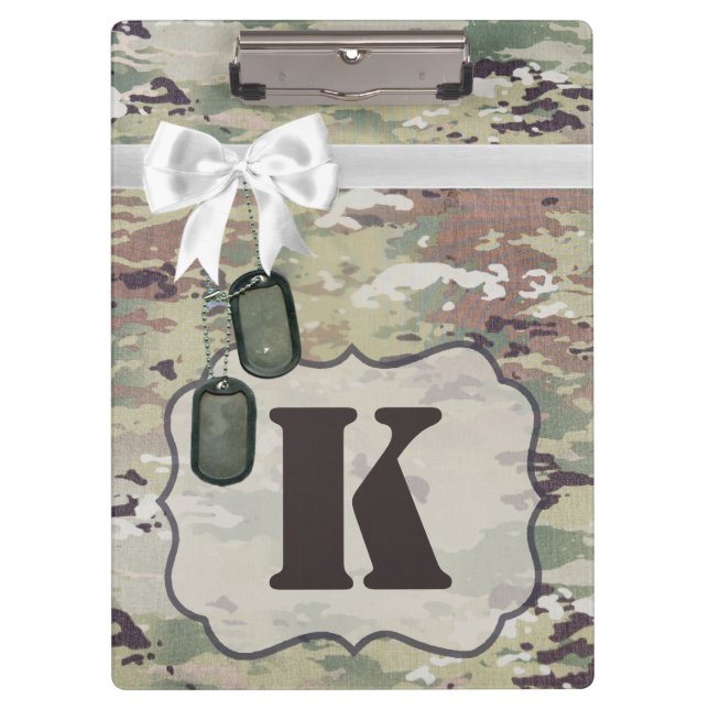 Personalized Clip Board Army OCP Camo Uniform Camo (Front)