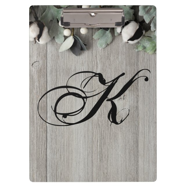 Personalized Clip Board cotton plant berries barn (Front)