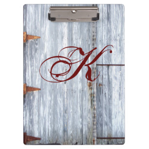 Personalized Clip Board White Wash Wood Barn Door