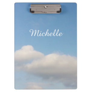 Personalized clipboard Blue sky and white clouds