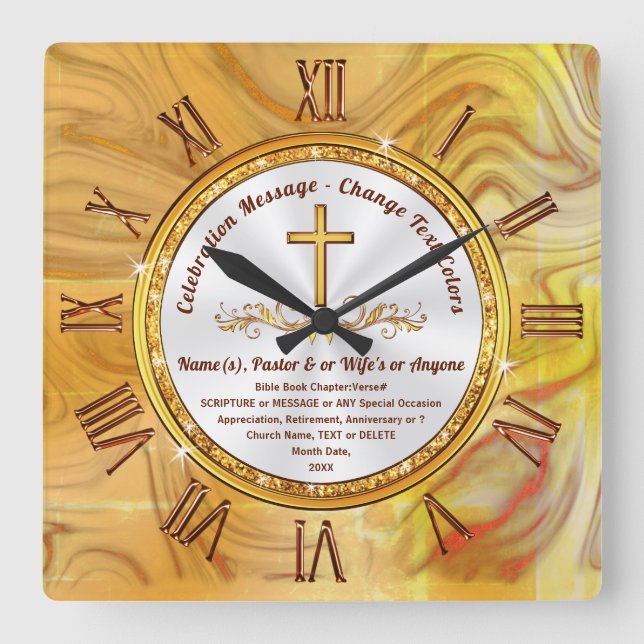 Personalized, Clock with Bible Verse or Your Text (Front)