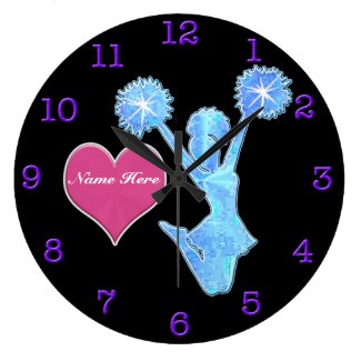 Personalized Clocks for Cheerleading Room Decor