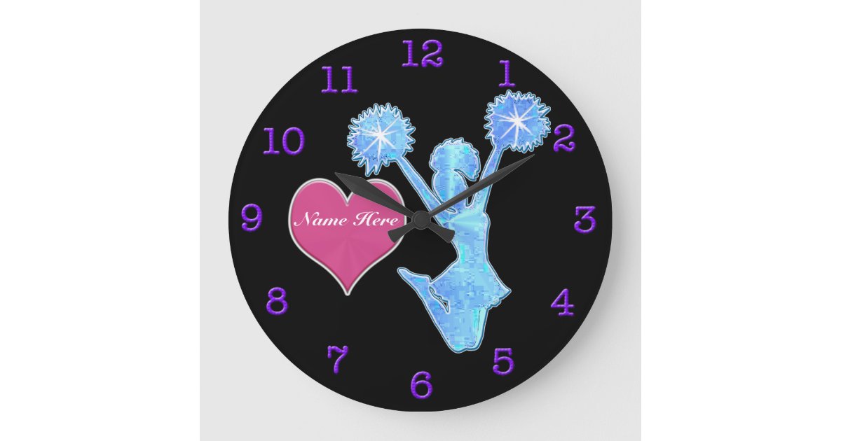 Personalized Clocks for Cheerleading Room Decor | Zazzle
