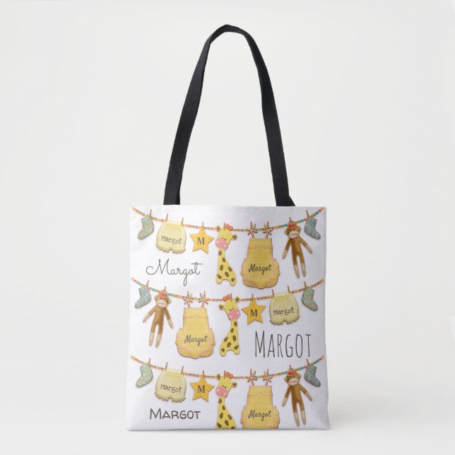 Personalized Clothesline Tote Bag (Front)