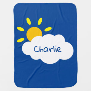 Personalized Cloud and Sunshine Baby Blanket