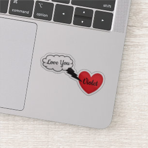 Personalized Cloud Lightning Heart Sticker