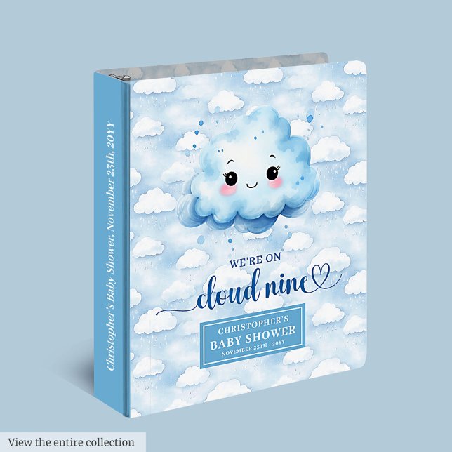 Personalized Cloud Nine Baby Boy Album Cute Keepsa 3 Ring Binder (Personalized Cloud Nine Baby Boy Album Cute Keepsake)