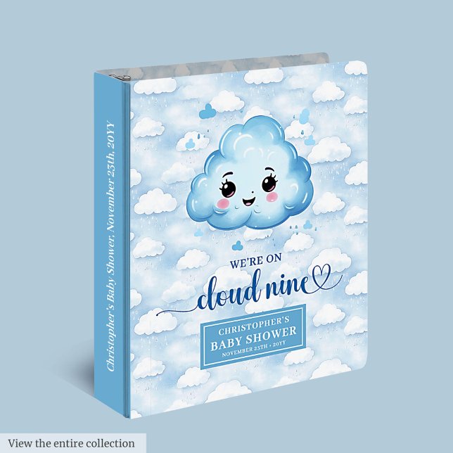 Personalized Cloud Nine Baby Boy Memory Album 3 Ring Binder (Personalized Cloud Nine Baby Boy Memory Album 3 ring binder)