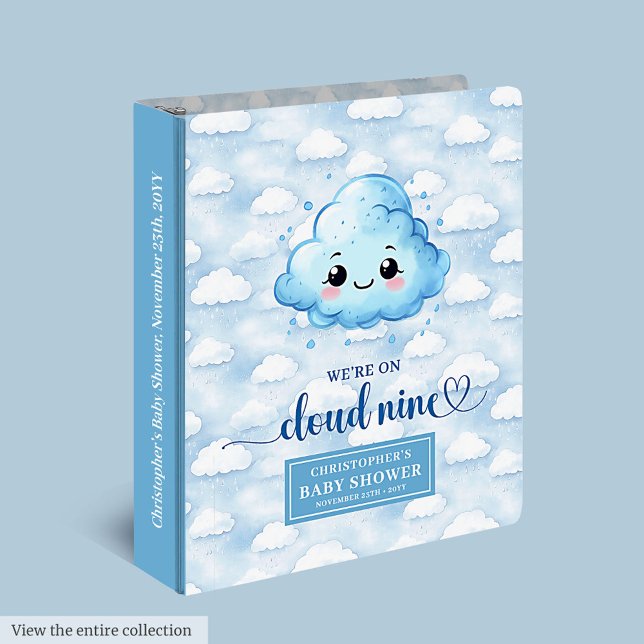 Personalized Cloud Nine Baby Shower Photo Album 3 Ring Binder (Personalized Cloud Nine Baby Shower Photo Album 3 ring binder)