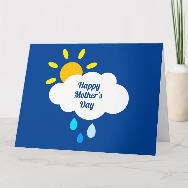 Personalized Cloud, Rain and Sunshine Mother's Day Card (Front)