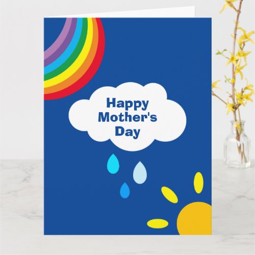 Personalized Cloud Rain and Sunshine Mothers Day Card