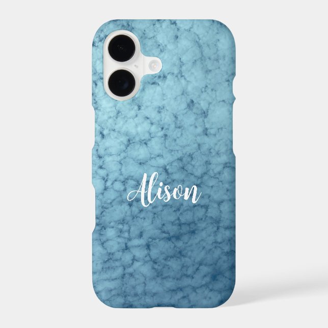 Personalized Cloudy Blue Sky Iphone Case (Back)