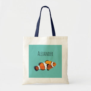 Personalized Clown Fish Kids Name  Tote Bag