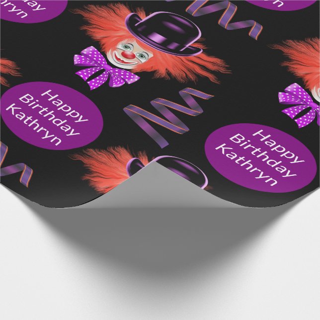 Personalized Clowns Wrapping Paper (Corner)