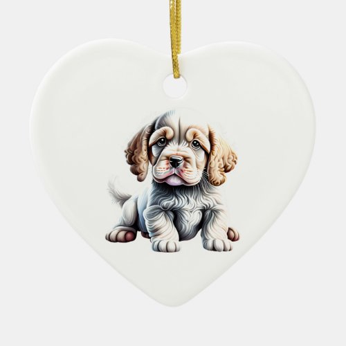 Personalized Clumber Spaniel Puppy Ceramic Ornament