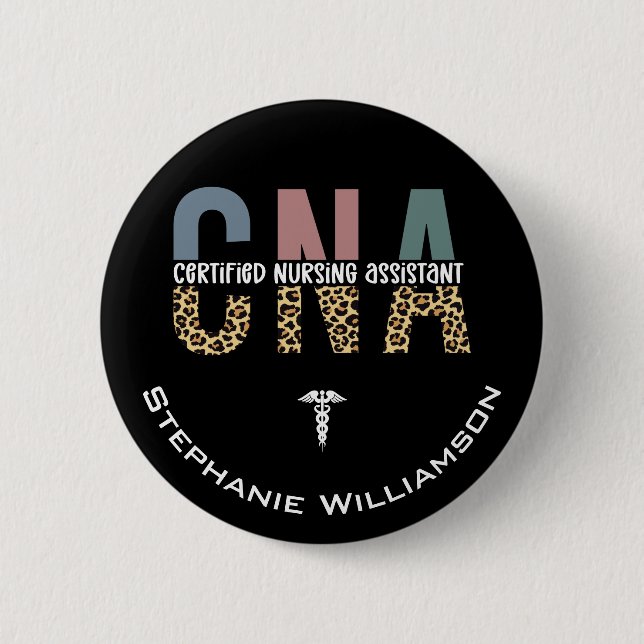 Personalized CNA Certified Nursing Assistant Button (Front)