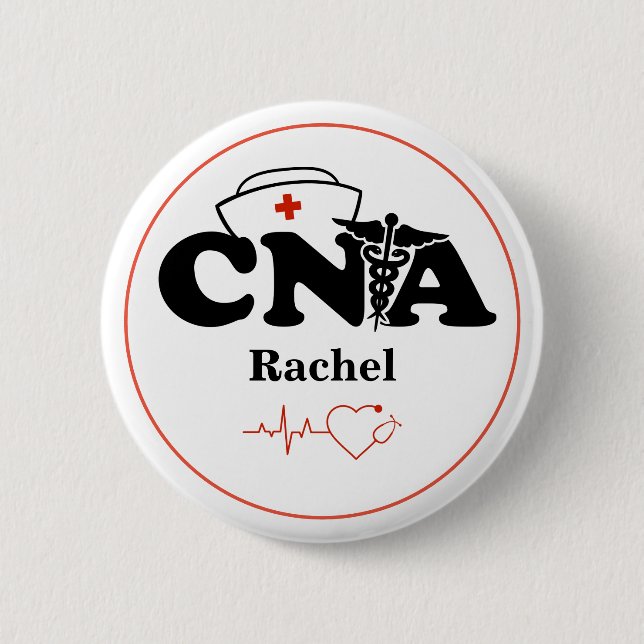 Personalized CNA Certified Nursing Assistant   Button (Front)