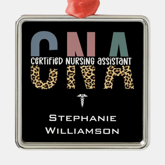 Personalized CNA Certified Nursing Assistant Metal Ornament (Front)