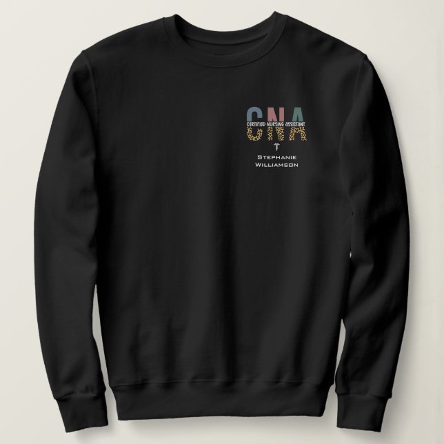 Personalized CNA Certified Nursing Assistant Sweatshirt (Design Front)