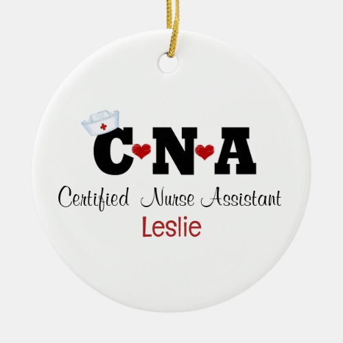 Personalized CNA Nurse Christmas  Ornament