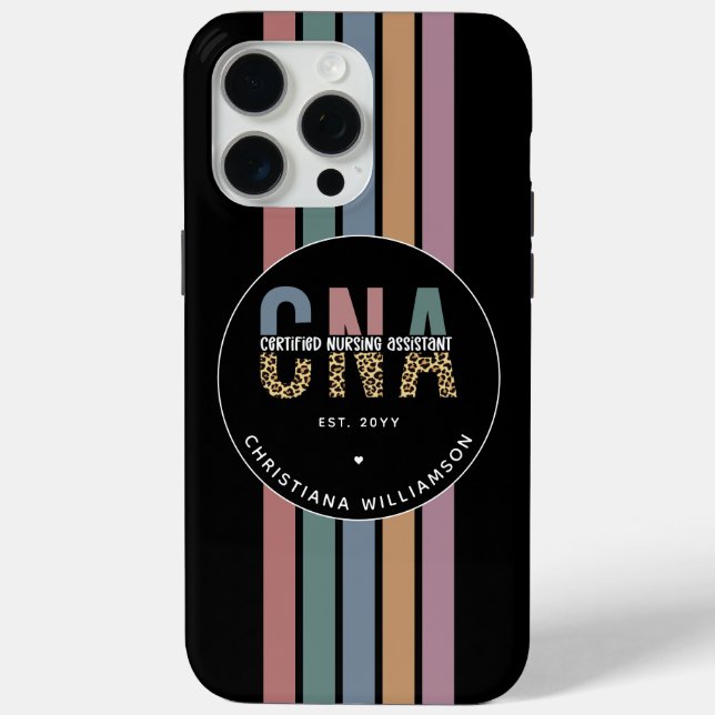 Personalized CNA Retro Certified Nursing Assistant Case-Mate iPhone Case (Back)