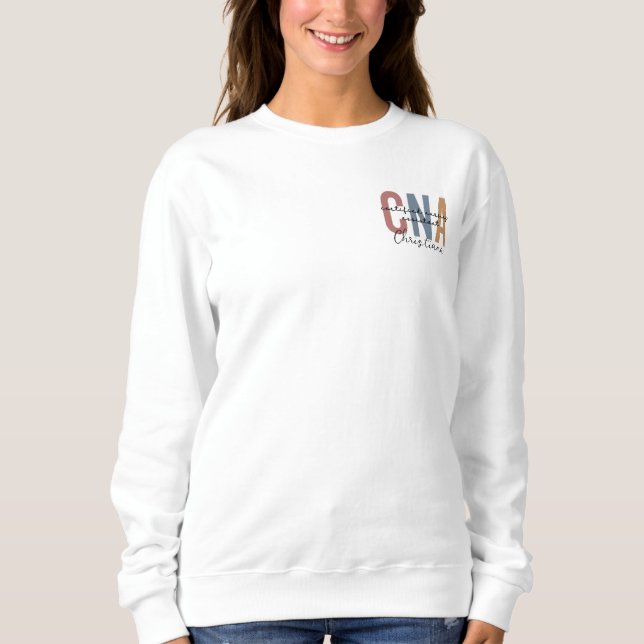 Personalized CNA Retro Certified Nursing Assistant Sweatshirt (Front)