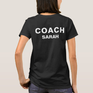 Personalized Coach Black Bold Text T-Shirt